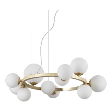 Ideal Lux - LED Żyrandol na lince PERLAGE 11xG9/3W/230V śr. 73 cm złoty/biały