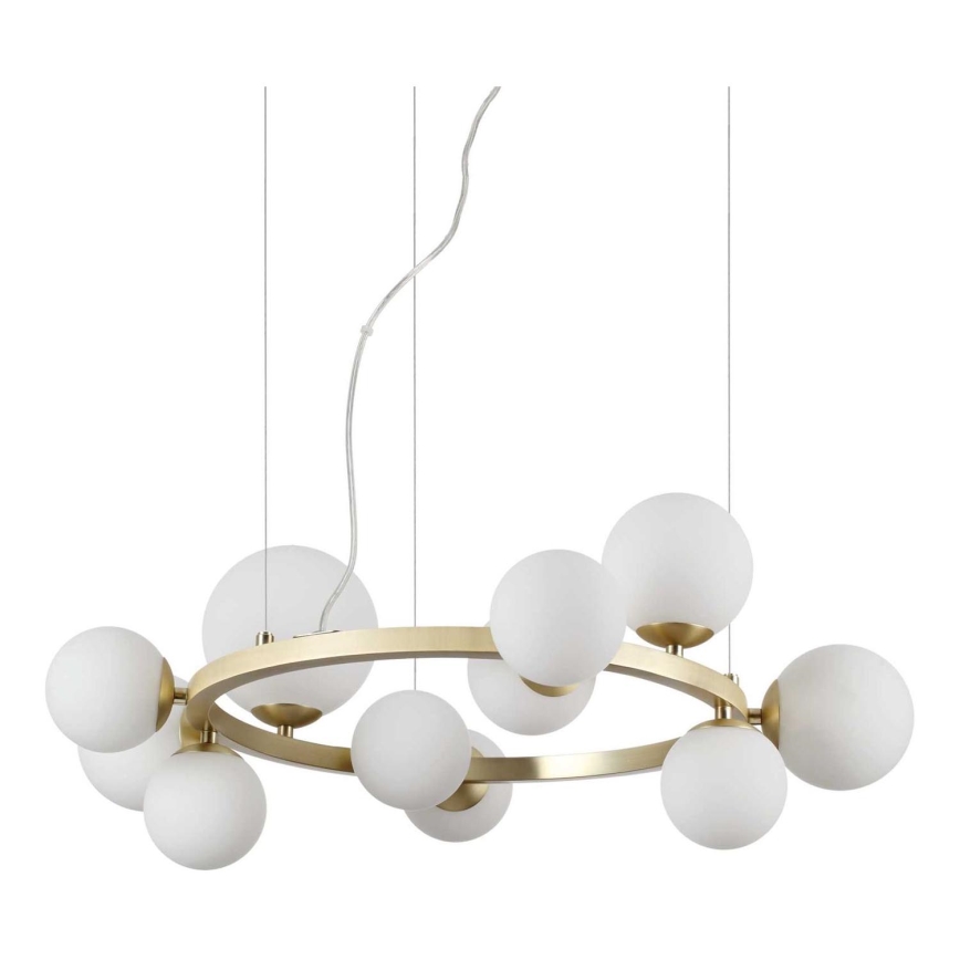 Ideal Lux - LED Żyrandol na lince PERLAGE 11xG9/3W/230V śr. 73 cm złoty/biały