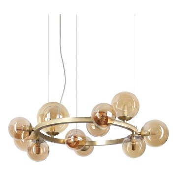 Ideal Lux - LED Żyrandol na lince PERLAGE 11xG9/3W/230V śr. 73 cm złoty/dymny