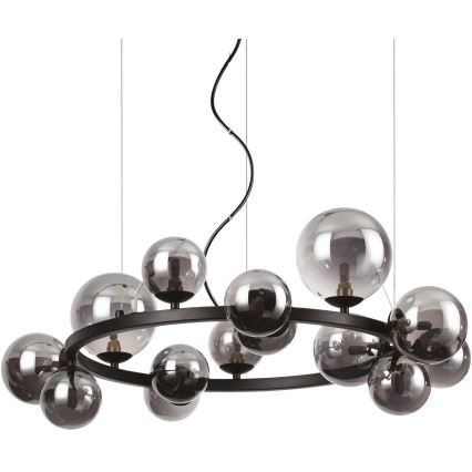 Ideal Lux - LED Żyrandol na lince PERLAGE 14xG9/3W/230V śr. 85 cm czarny/dymny