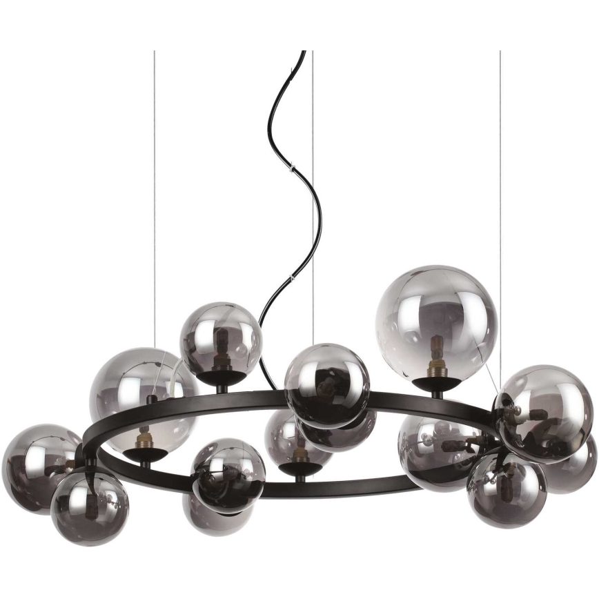 Ideal Lux - LED Żyrandol na lince PERLAGE 14xG9/3W/230V śr. 85 cm czarny/dymny