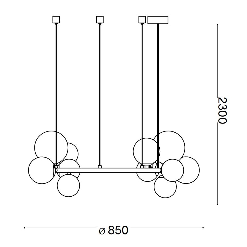 Ideal Lux - LED Żyrandol na lince PERLAGE 14xG9/3W/230V śr. 85 cm złoty/biały