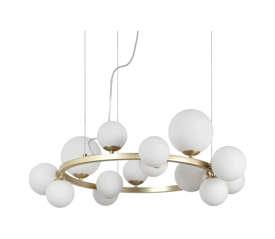 Ideal Lux - LED Żyrandol na lince PERLAGE 14xG9/3W/230V śr. 85 cm złoty/biały