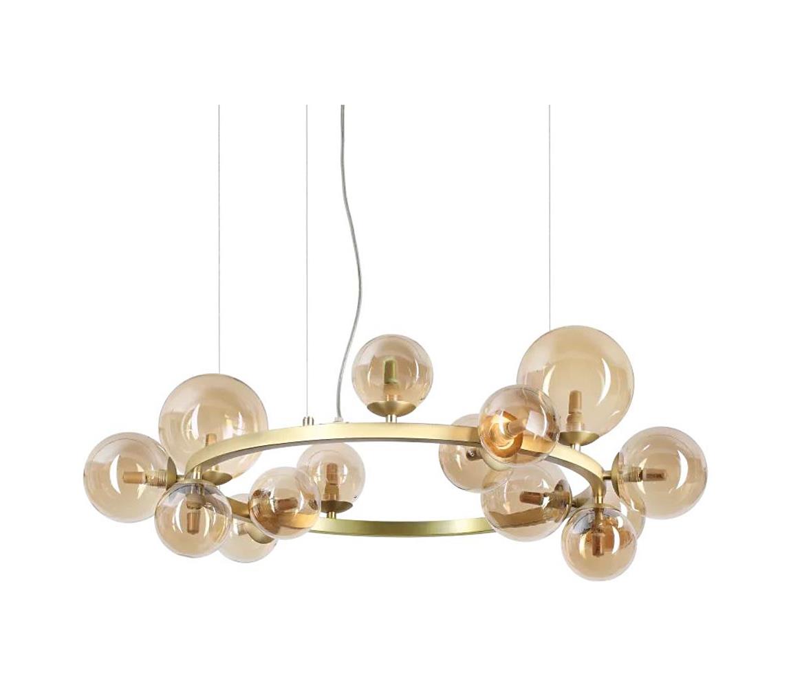 Ideal Lux - LED Żyrandol na lince PERLAGE 14xG9/3W/230V śr. 85 cm złoty/dymny