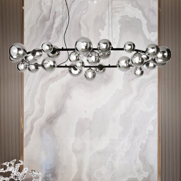 Ideal Lux - LED Żyrandol na lince PERLAGE 30xG9/3W/230V 143 cm czarny/dym