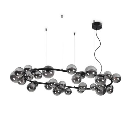 Ideal Lux - LED Żyrandol na lince PERLAGE 30xG9/3W/230V 143 cm czarny/dym
