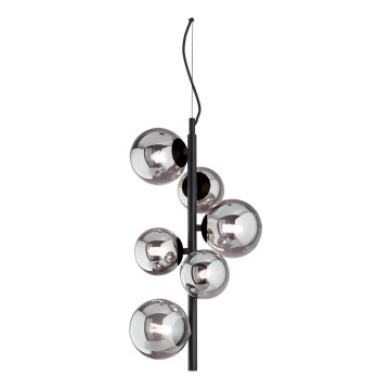 Ideal Lux - LED Żyrandol na lince PERLAGE 6xG9/3W/230V śr. 26 cm czarny/dymny