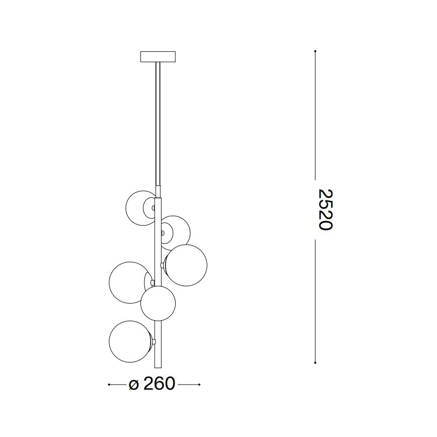 Ideal Lux - LED Żyrandol na lince PERLAGE 6xG9/3W/230V śr. 26 cm czarny/dymny