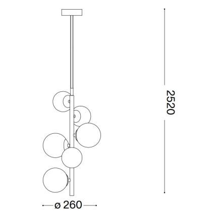 Ideal Lux - LED Żyrandol na lince PERLAGE 6xG9/3W/230V śr. 26 cm złoty/biały