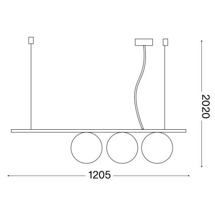 Ideal Lux - LED Żyrandol na lince PERLINE 3xG9/3W/230V złoty