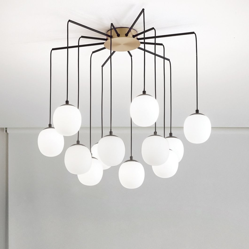 Ideal Lux - LED Żyrandol na lince RHAPSODY 12xG9/3W/230V mosiądz