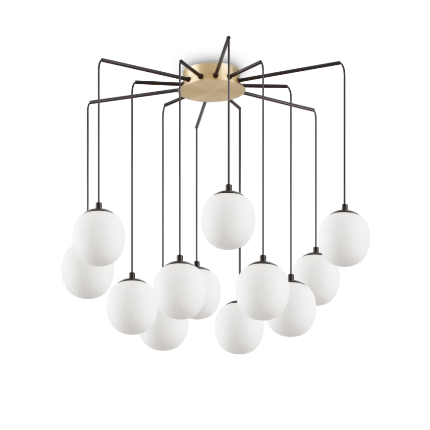 Ideal Lux - LED Żyrandol na lince RHAPSODY 12xG9/3W/230V mosiądz
