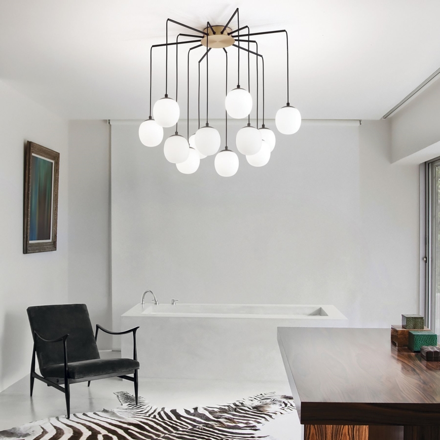 Ideal Lux - LED Żyrandol na lince RHAPSODY 12xG9/3W/230V mosiądz