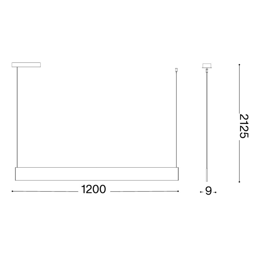 Ideal Lux - LED żyrandol na lince STEEL LED/24W/230V 3000K CRI 90 120 cm czarny