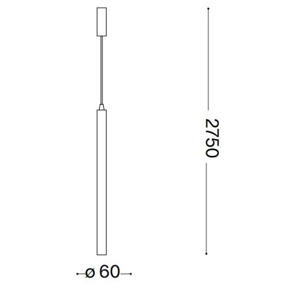 Ideal Lux - LED Żyrandol na lince ULTRATHIN LED/11,5W/230V CRI 90 czarny