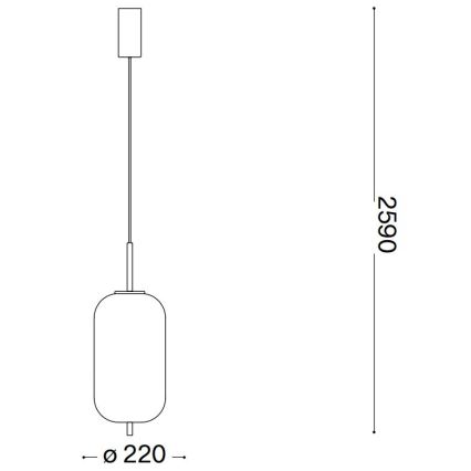Ideal Lux - LED Żyrandol na lince UMILE LED/20W/230V śr. 22 cm CRI 90 mosiądz/biały