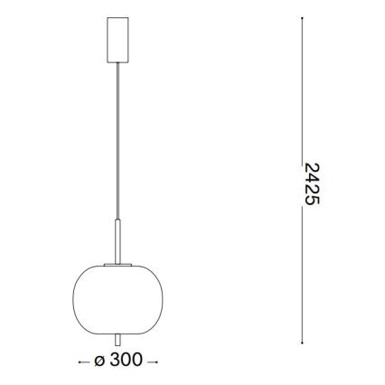 Ideal Lux - LED Żyrandol na lince UMILE LED/20W/230V śr. 30 cm CRI 90 mosiądz/biały