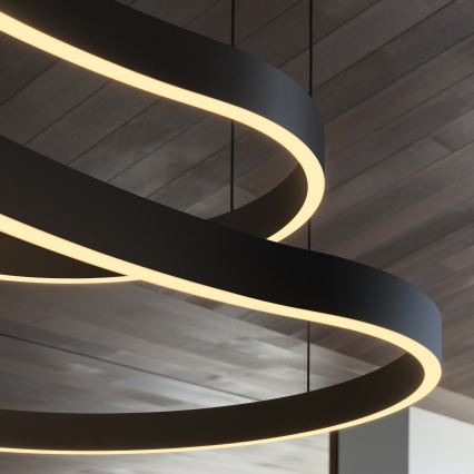 Ideal Lux - LED Żyrandol na lince WAVES LED/45W/230V CRI 90 czarny