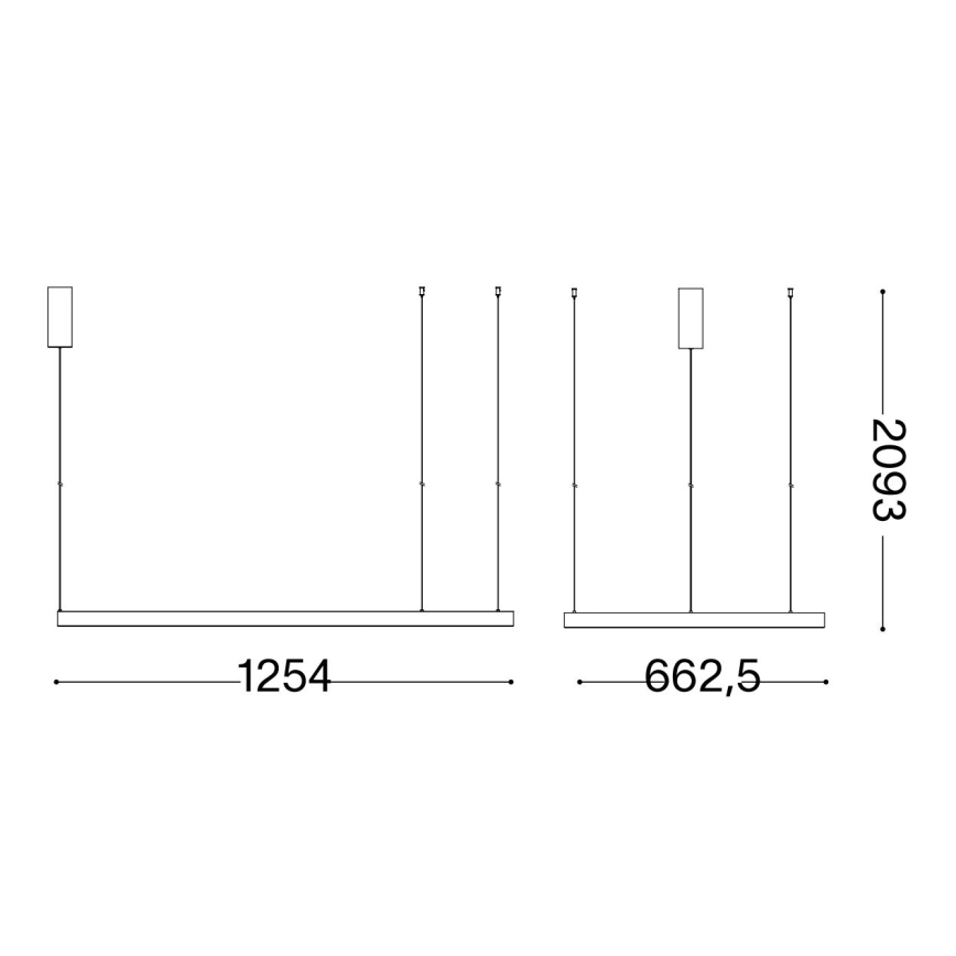 Ideal Lux - LED Żyrandol na lince WAVES LED/45W/230V CRI 90 czarny