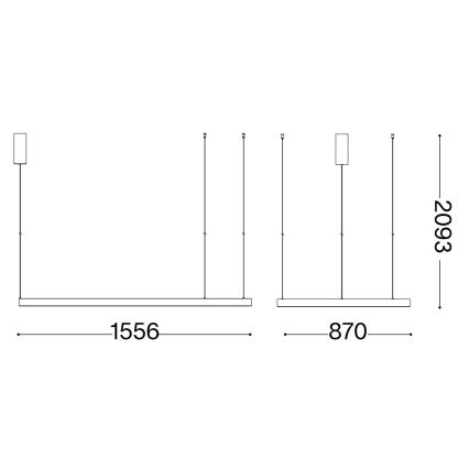 Ideal Lux - LED Żyrandol na lince WAVES LED/54W/230V CRI 90 biały