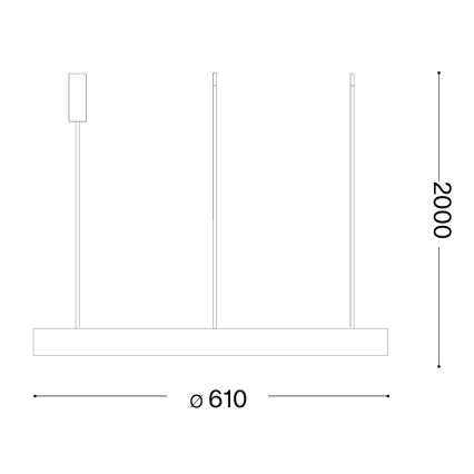 Ideal Lux - LED żyrandol na linkach GEMINI LED/47W/230V 2700K śr. 61 cm CRI 90 mosiądz