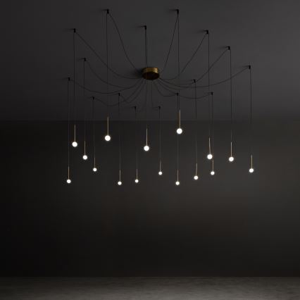 Ideal Lux - LED żyrandol na linkach LUCCIOLA 16xLED/16W/230V CRI 90 pająk mosiężny
