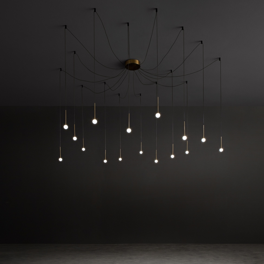 Ideal Lux - LED żyrandol na linkach LUCCIOLA 16xLED/16W/230V CRI 90 pająk mosiężny