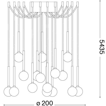 Ideal Lux - LED żyrandol na linkach LUCCIOLA 16xLED/16W/230V CRI 90 pająk mosiężny