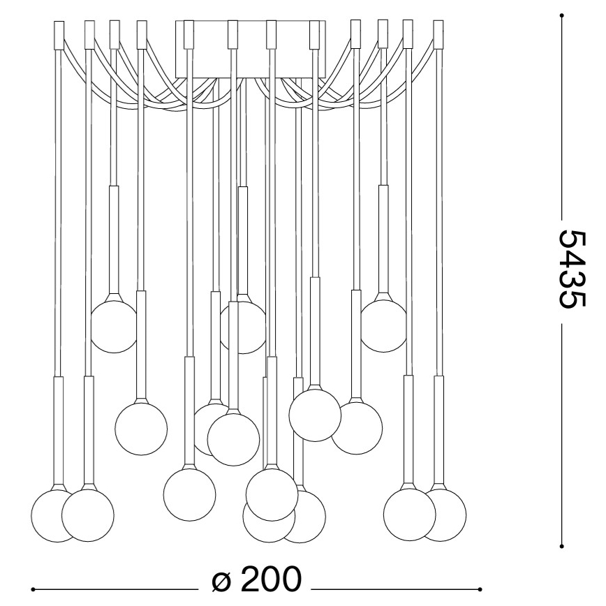 Ideal Lux - LED żyrandol na linkach LUCCIOLA 16xLED/16W/230V CRI 90 pająk mosiężny
