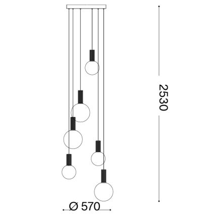 Ideal Lux - LED żyrandol na linkach ODEON LED/39W/230V CRI 90 Ø 57 cm beżowy/biały