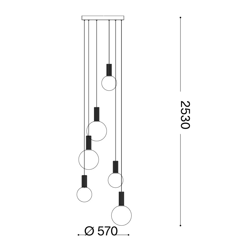 Ideal Lux - LED żyrandol na linkach ODEON LED/39W/230V CRI 90 Ø 57 cm beżowy/biały