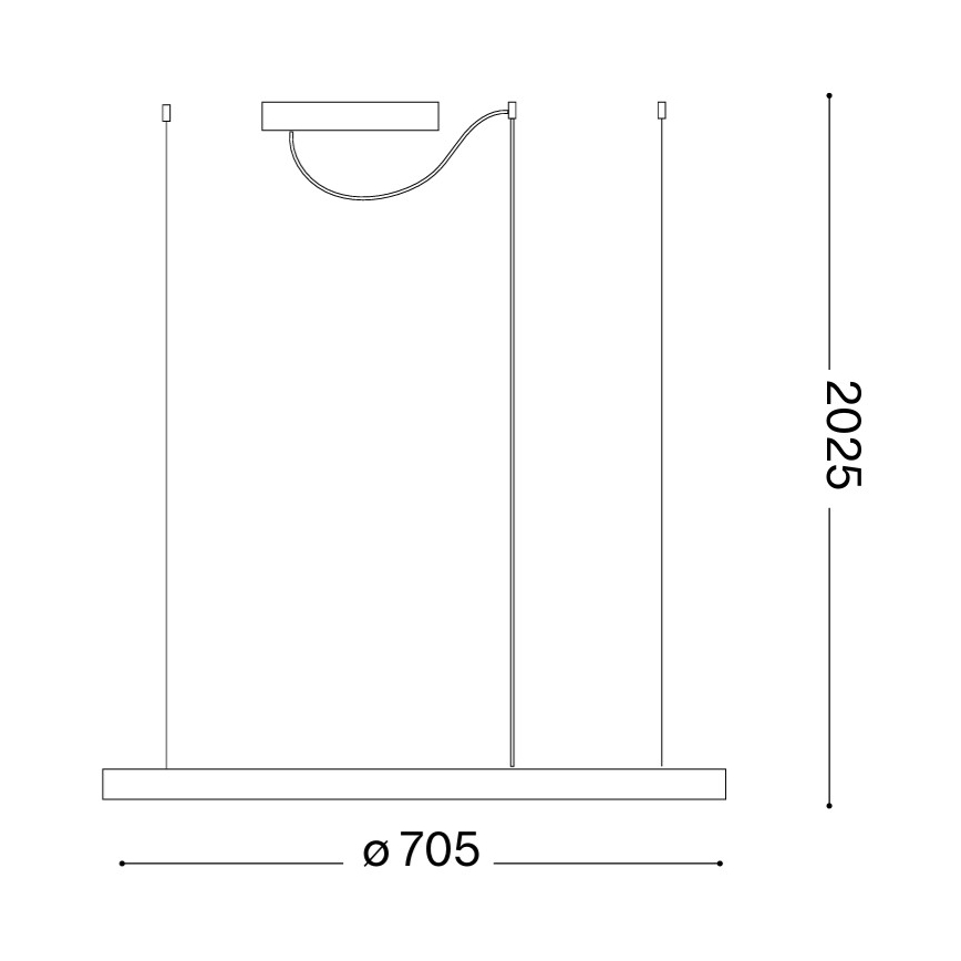 Ideal Lux - Żyrandol LED na przewodzie ORACLE SLIM LED/37W/230V 3000K CRI 90 średnica 70 cm złoty