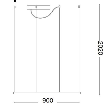 Ideal Lux - Lampa LED wisząca na linkach ORACLE SLIM LED/53W/230V 3000K CRI 90 90x90 cm biała