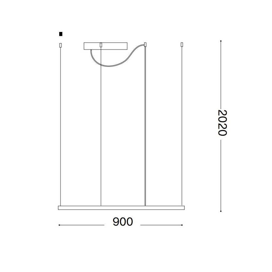Ideal Lux - Lampa LED wisząca na linkach ORACLE SLIM LED/53W/230V 3000K CRI 90 90x90 cm biała