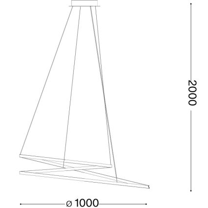 Ideal Lux - LED żyrandol na linkach OZ LED/75W/230V Ø 100 cm CRI 90 złoty