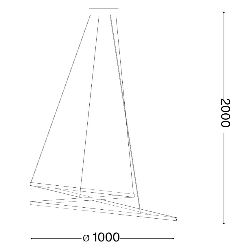 Ideal Lux - LED żyrandol na linkach OZ LED/75W/230V Ø 100 cm CRI 90 złoty
