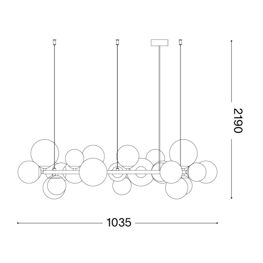 Ideal Lux - LED žyrandol na linkach PERLAGE 25xG9/3W/230V 110 cm złoty/dymowo-beżowy