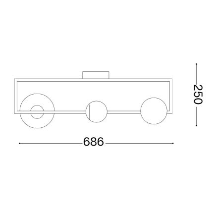 Ideal Lux - LED Żyrandol natynkowy ANGOLO 3xG9/3W/230V mosiądz