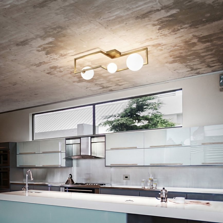 Ideal Lux - LED Żyrandol natynkowy ANGOLO 3xG9/3W/230V mosiądz