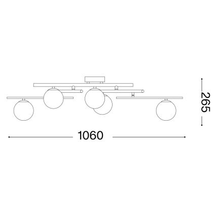 Ideal Lux - LED Żyrandol natynkowy ATLAS 5xG9/3W/230V złoty