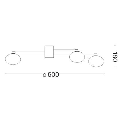 Ideal Lux - LED Żyrandol natynkowy HERMES 5xG9/3W/230V śr. 60 cm biały