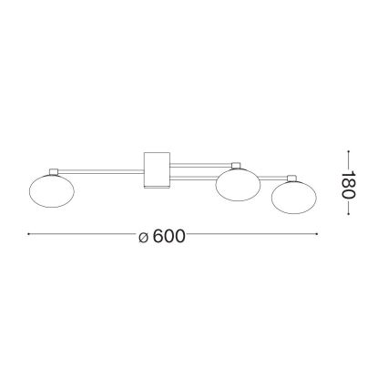 Ideal Lux - LED Żyrandol natynkowy HERMES 5xG9/3W/230V śr. 60 cm złoty