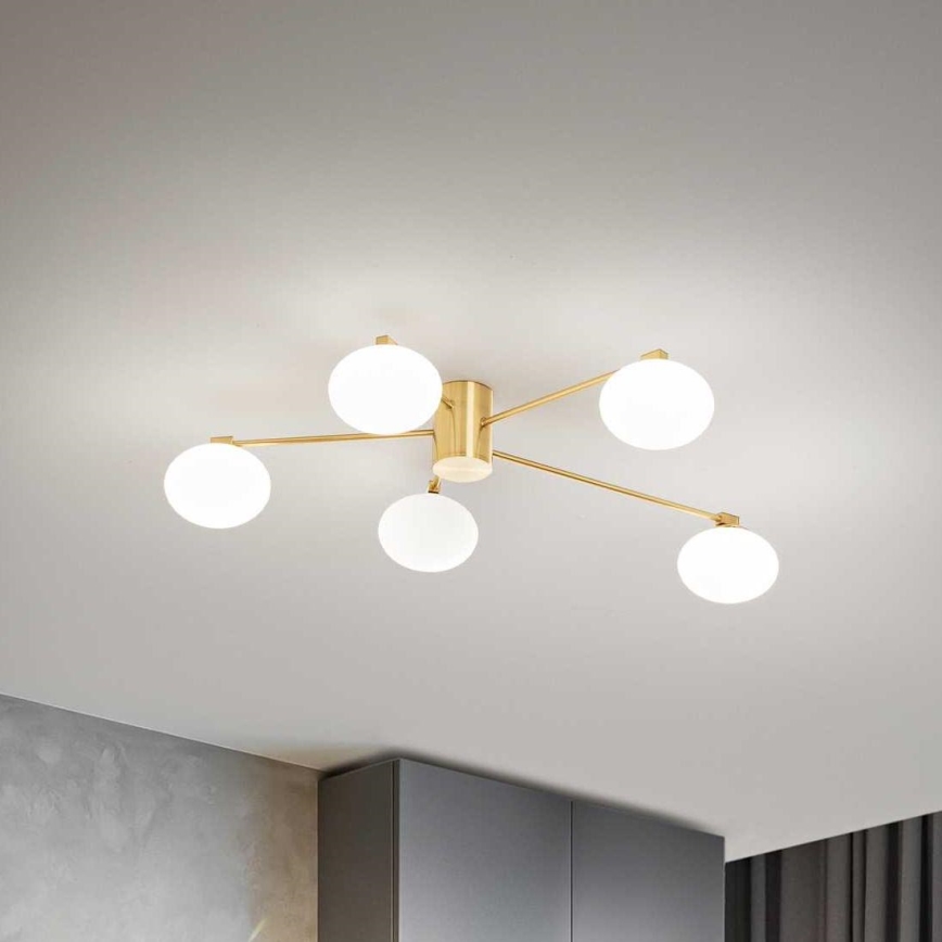 Ideal Lux - LED Żyrandol natynkowy HERMES 5xG9/3W/230V śr. 90 cm złoty