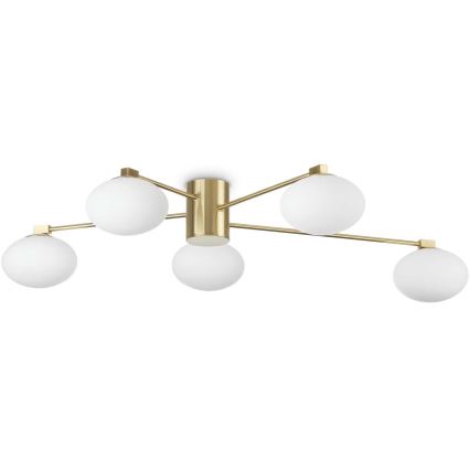 Ideal Lux - LED Żyrandol natynkowy HERMES 5xG9/3W/230V śr. 90 cm złoty