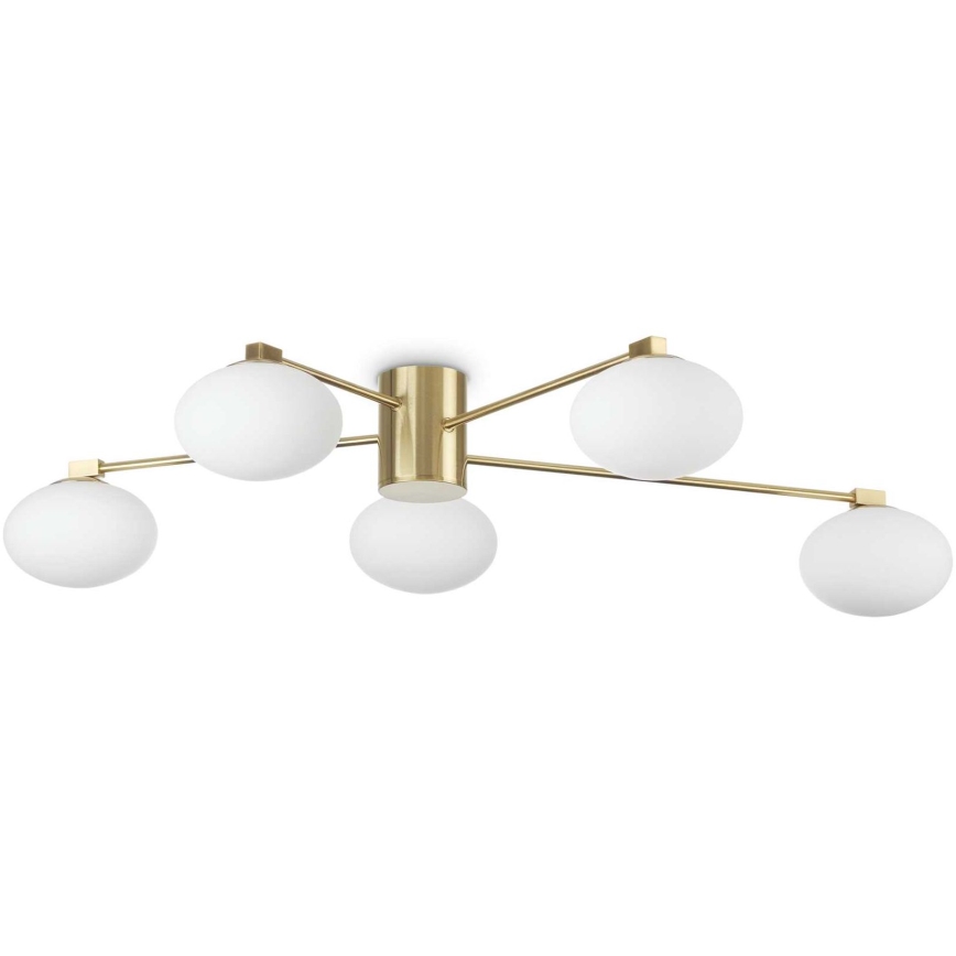 Ideal Lux - LED Żyrandol natynkowy HERMES 5xG9/3W/230V śr. 90 cm złoty