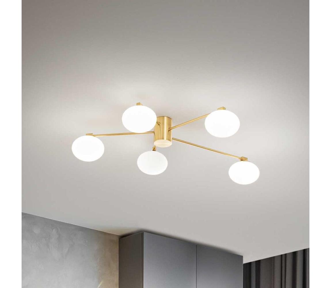 Ideal Lux - LED Żyrandol natynkowy HERMES 5xG9/3W/230V śr. 90 cm złoty