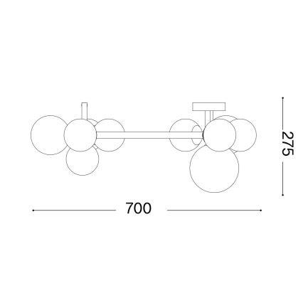 Ideal Lux - LED Żyrandol natynkowy PERLAGE 10xG9/3W/230V śr. 70 cm złoty/biały