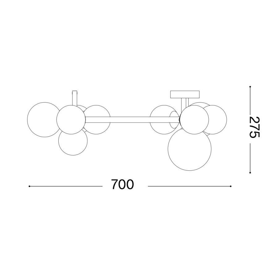 Ideal Lux - LED Żyrandol natynkowy PERLAGE 10xG9/3W/230V śr. 70 cm złoty/biały