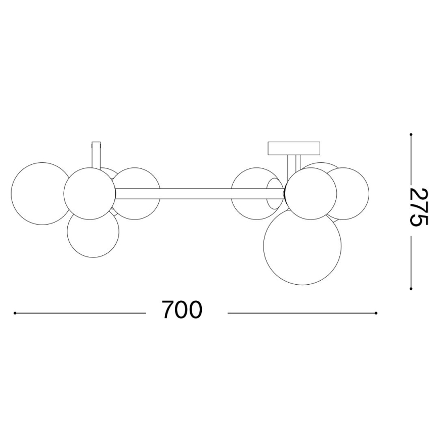 Ideal Lux - LED Żyrandol natynkowy PERLAGE 10xG9/3W/230V śr. 70 cm złoty/dymny