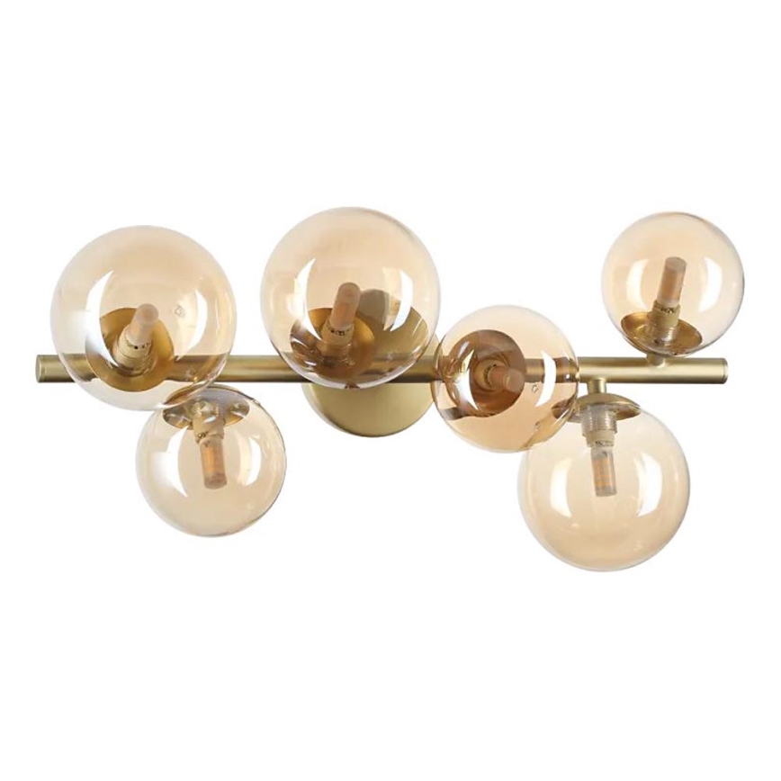 Ideal Lux - LED Żyrandol natynkowy PERLAGE 6xG9/3W/230V 49 cm złoty/dymny